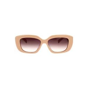 Celine Geometrische zonnebril met bruine verloopglazen , Beige , Dames , Maat: 55 MM