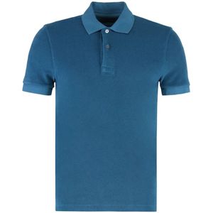 Tom Ford, Heren, Tops, Blauw, Maat: M Katoen,