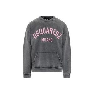 Dsquared2 Oversized Fit Sweatshirt in Grijs , Gray , Heren , Maat: L