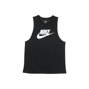 Nike Zwart/Wit Tanktop - Streetwear Collectie , Black , Dames , Maat: XS