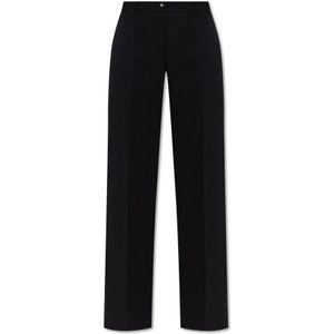 Dolce & Gabbana, Dames, Broeken, Zwart, Maat: XS Wol,