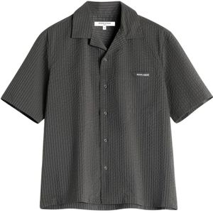 Maison Kitsuné, Heren, Overhemden, Grijs, Maat: M Katoen,