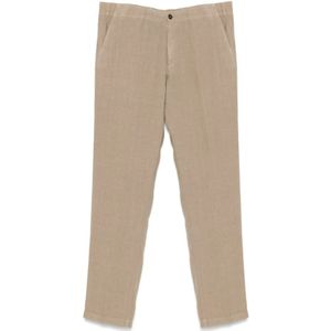 Corneliani, Heren, Broeken, Beige, Maat: XL Linnen,