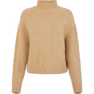 Elisabetta Franchi, Dames, Truien, Beige, Maat: XS Wol,