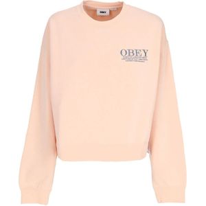 Obey, Dames, Sweatshirts & Hoodies, Beige, Maat: M Katoen,
