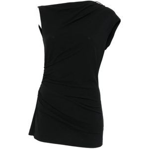 Brunello Cucinelli, Dames, Tops, Zwart, Maat: S Wol,