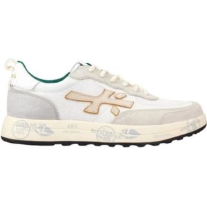 Premiata Witte en beige lage sneakers , Gray , Heren , Maat: 45 EU