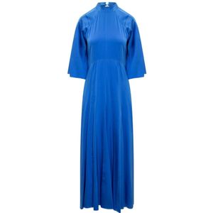 Forte Forte, Dames, Jurken, Blauw, Maat: M Satijn,