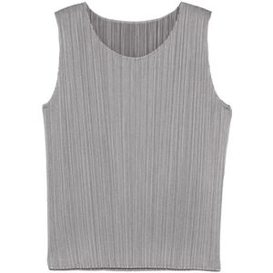 Issey Miyake, Dames, Tops, Grijs, Maat: 2XL Katoen,