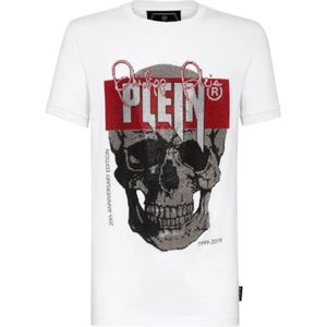 Philipp Plein, Heren, Tops, Wit, Maat: 2XL Katoen,