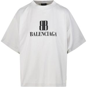 Balenciaga, Dames, Tops, Wit, Maat: M Katoen,