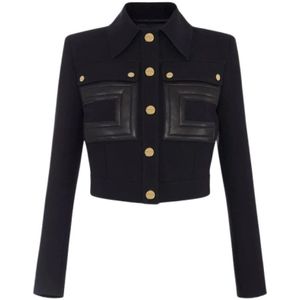 Elisabetta Franchi, Dames, Jassen, Zwart, Maat: L Viscose,