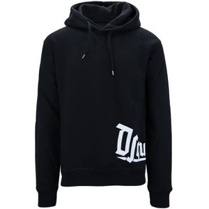 Dsquared2 gotisch logo op de zwarte hoodie aan de zijkant