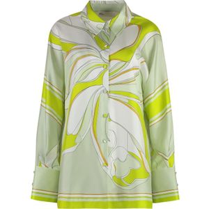 Tory Burch, Dames, Blouses & Shirts, Groen, Maat: L Zijde,
