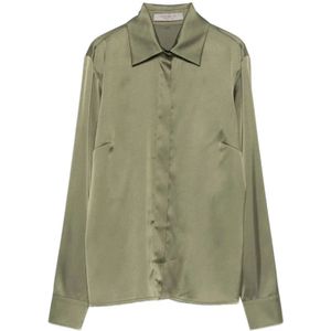 D.Exterior, Dames, Blouses & Shirts, Groen, Maat: M Satijn,