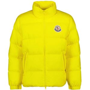 Moncler Gewatteerde Pufferjas met hoge kraag , Yellow , Heren , Maat: L