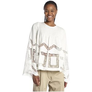 Lug Von Siga, Dames, Blouses & Shirts, Wit, Maat: 2XS Linnen,