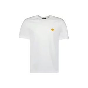 Versace Medusa Geborduurd T-shirt , White , Heren , Maat: S