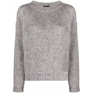 Roberto Collina, Dames, Truien, Grijs, Maat: L Wol,