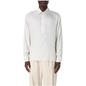 Saint Laurent, Heren, Overhemden, Beige, Maat: XL Zijde,