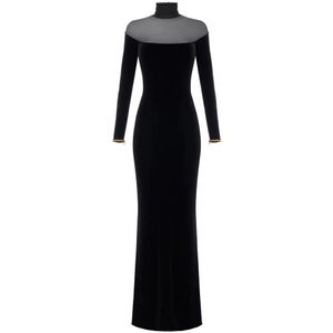 Elisabetta Franchi, Dames, Jurken, Zwart, Maat: L Jersey,