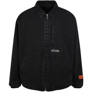 Heron Preston, Heren, Jassen, Zwart, Maat: L Katoen,