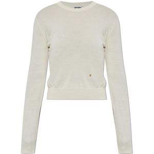 Moschino, Dames, Truien, Beige, Maat: XS Zijde,