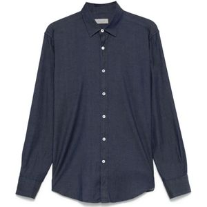 Canali, Heren, Overhemden, Blauw, Maat: 2XL Katoen,