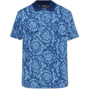 Versace, Heren, Tops, Blauw, Maat: XL Katoen,