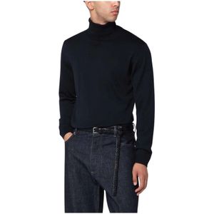 Roberto Collina, Heren, Truien, Blauw, Maat: XL Wol,