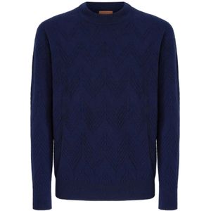 Missoni, Heren, Truien, Blauw, Maat: M
