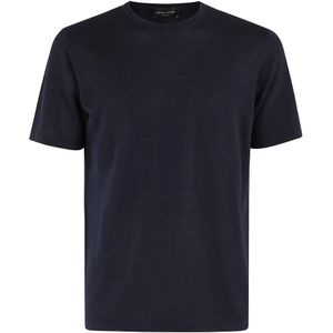 Roberto Collina, Heren, Tops, Blauw, Maat: L