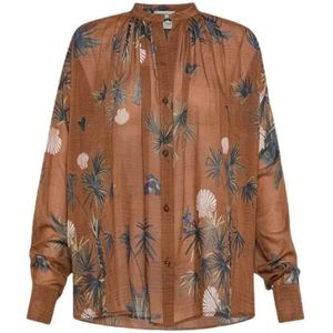 Forte Forte, Dames, Blouses & Shirts, Bruin, Maat: L Katoen,