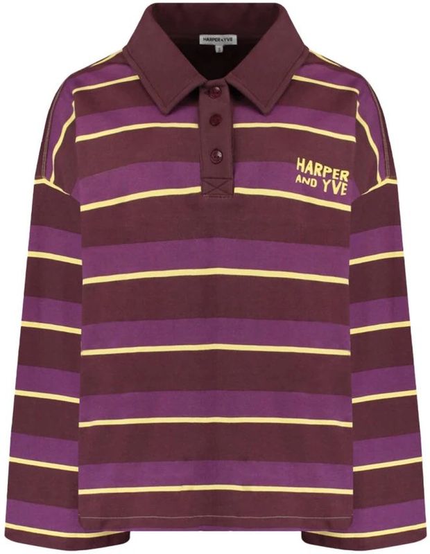 Harper & Yve - POLLIE - Shirt - Geel/Lila/Bourgogne - Lange Mouw