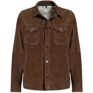 Gimo's, Heren, Jassen, Bruin, Maat: XL Suède,