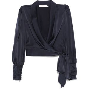 Zimmermann, Dames, Blouses & Shirts, Blauw, Maat: XS Zijde,