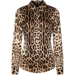 Dolce & Gabbana, Dames, Blouses & Shirts, Bruin, Maat: 2XS