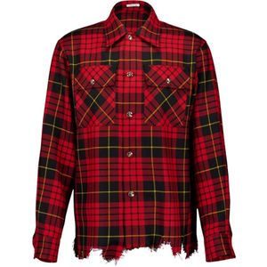 Alexander McQueen, Heren, Overhemden, Rood, Maat: L Wol,