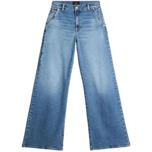 7 For All Mankind - Lotta - Jeans - Lichtblauw - Hoge Taille Wijde Pijp