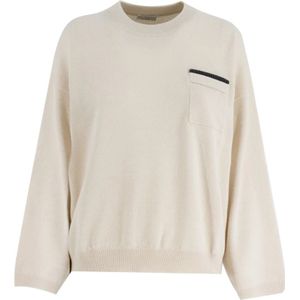 Brunello Cucinelli, Dames, Truien, Beige, Maat: M Kasjmier,