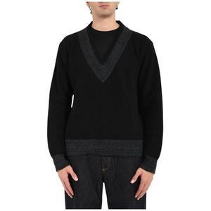 Mauro Grifoni, Heren, Truien, Zwart, Maat: 2XL Wol,