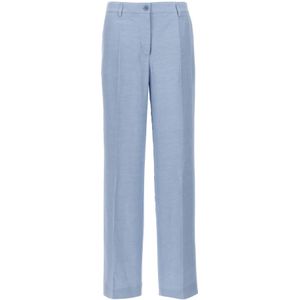 P.a.r.o.s.h., Dames, Broeken, Blauw, Maat: L Linnen,