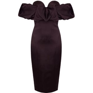 Elisabetta Franchi, Dames, Jurken, Rood, Maat: S Leer,