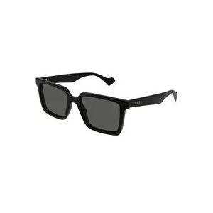 Gucci Rechthoekige zonnebril Gg1540S 001 , Black , Heren , Maat: 55 MM