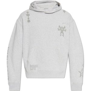 Zadig & Voltaire, Heren, Sweatshirts & Hoodies, Grijs, Maat: M Katoen,
