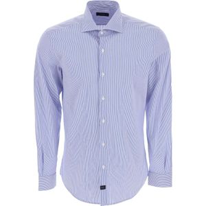 Fay, Heren, Overhemden, Blauw, Maat: 2XL Katoen,