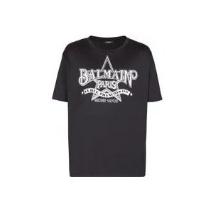 Balmain Sterren T-shirt , Black , Heren , Maat: XL