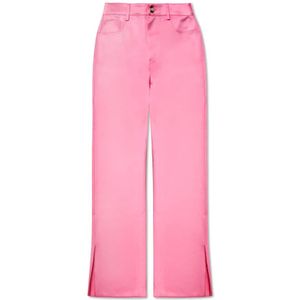 Nanushka, Dames, Broeken, Roze, Maat: M Satijn,