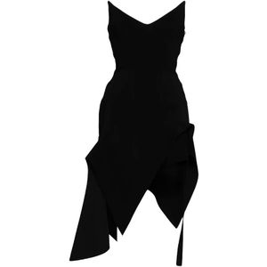 Mugler, Dames, Jurken, Zwart, Maat: XS Zijde,
