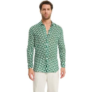 Peninsula, Heren, Overhemden, Groen, Maat: XL Linnen,
